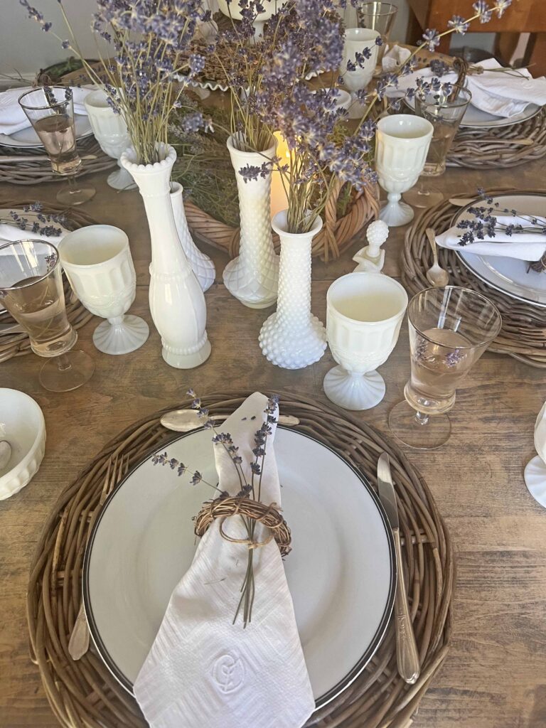 rustic lavender table