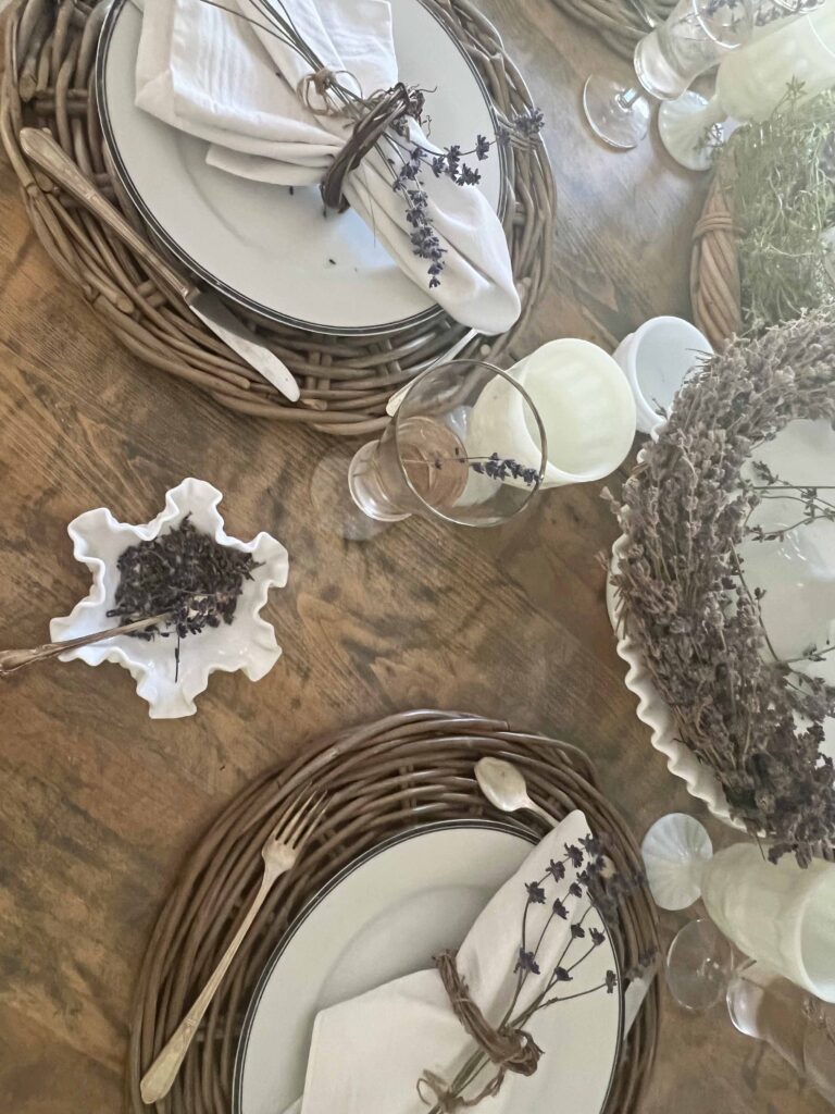 rustic lavender table