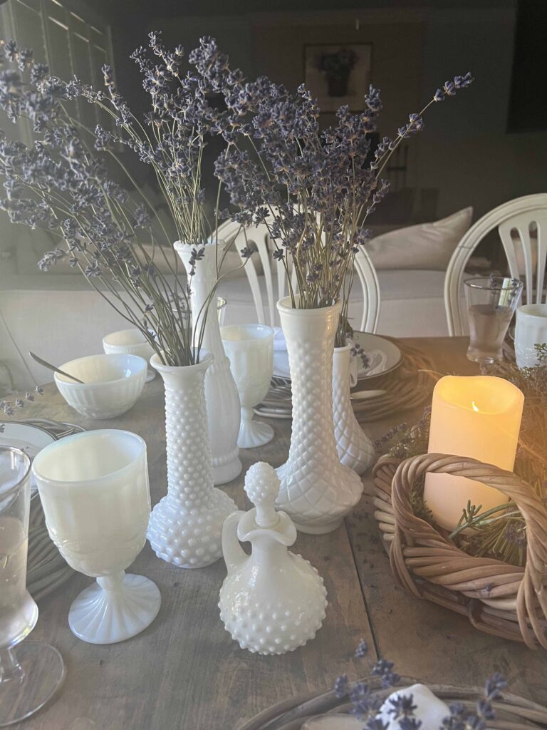 rustic lavender table