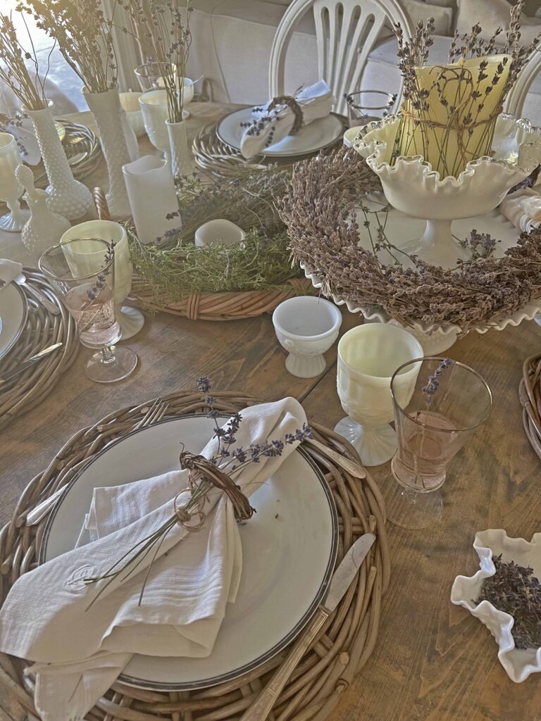 rustic lavender table