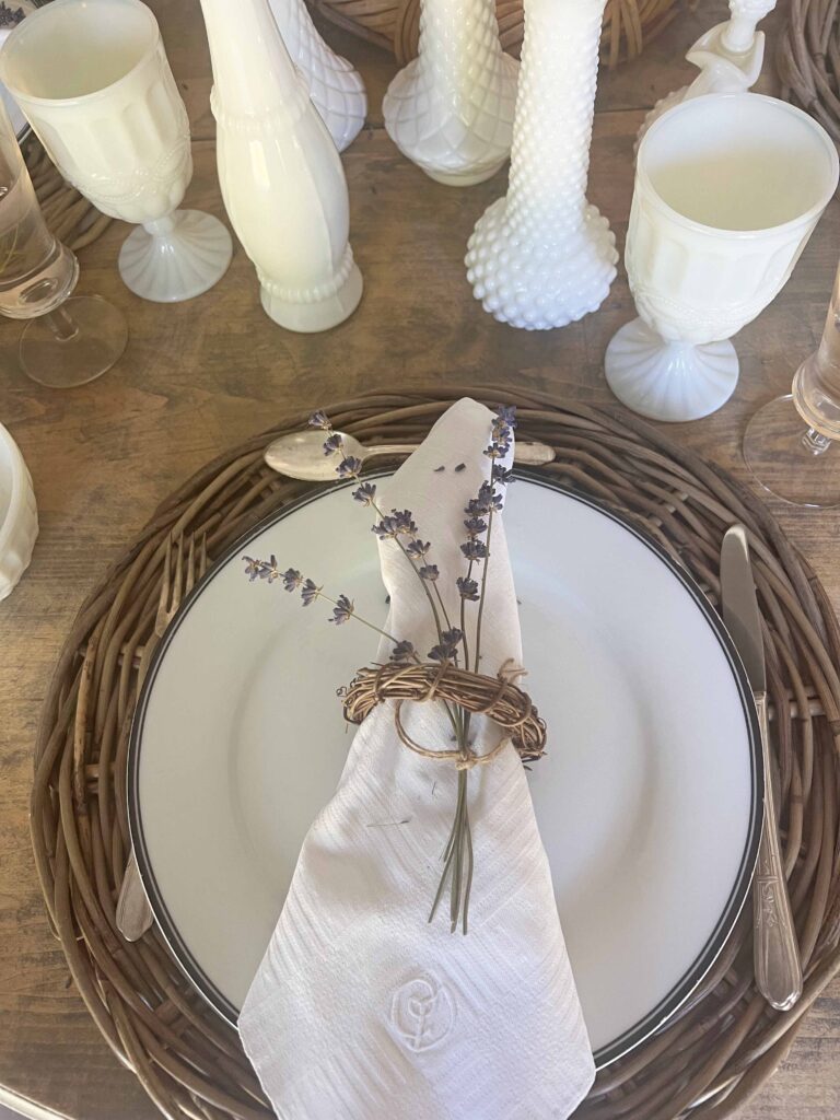 rustic lavender table