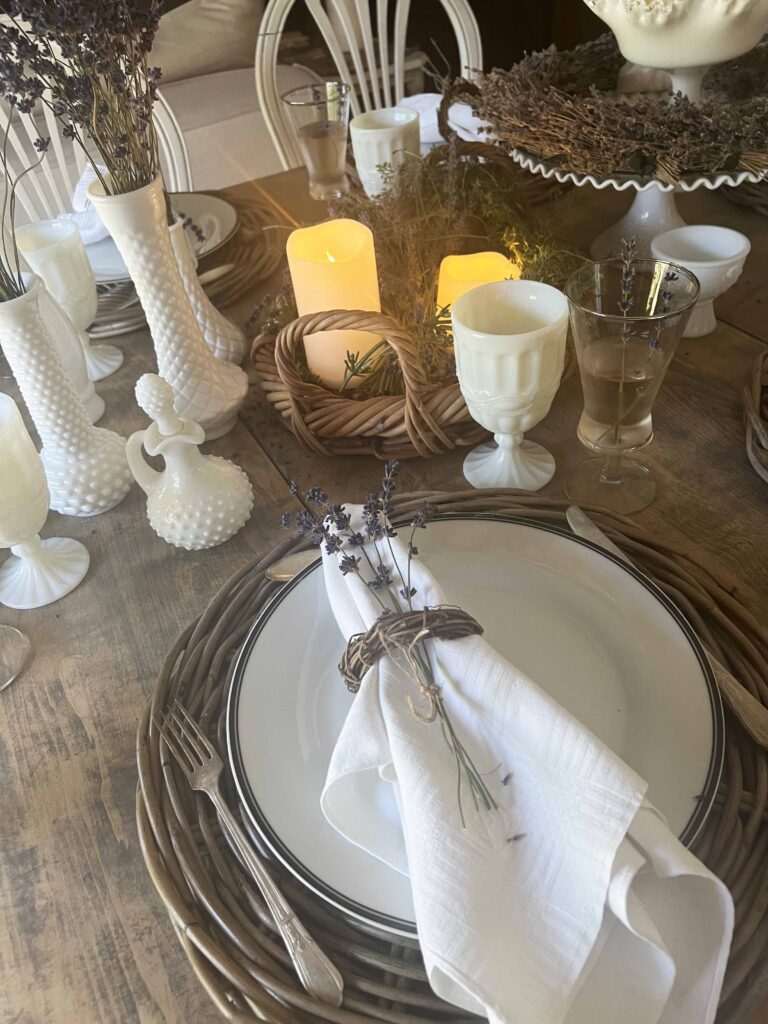 rustic lavender table