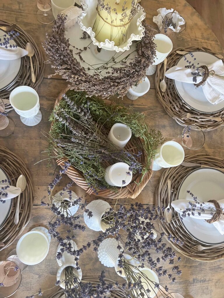 rustic lavender table
