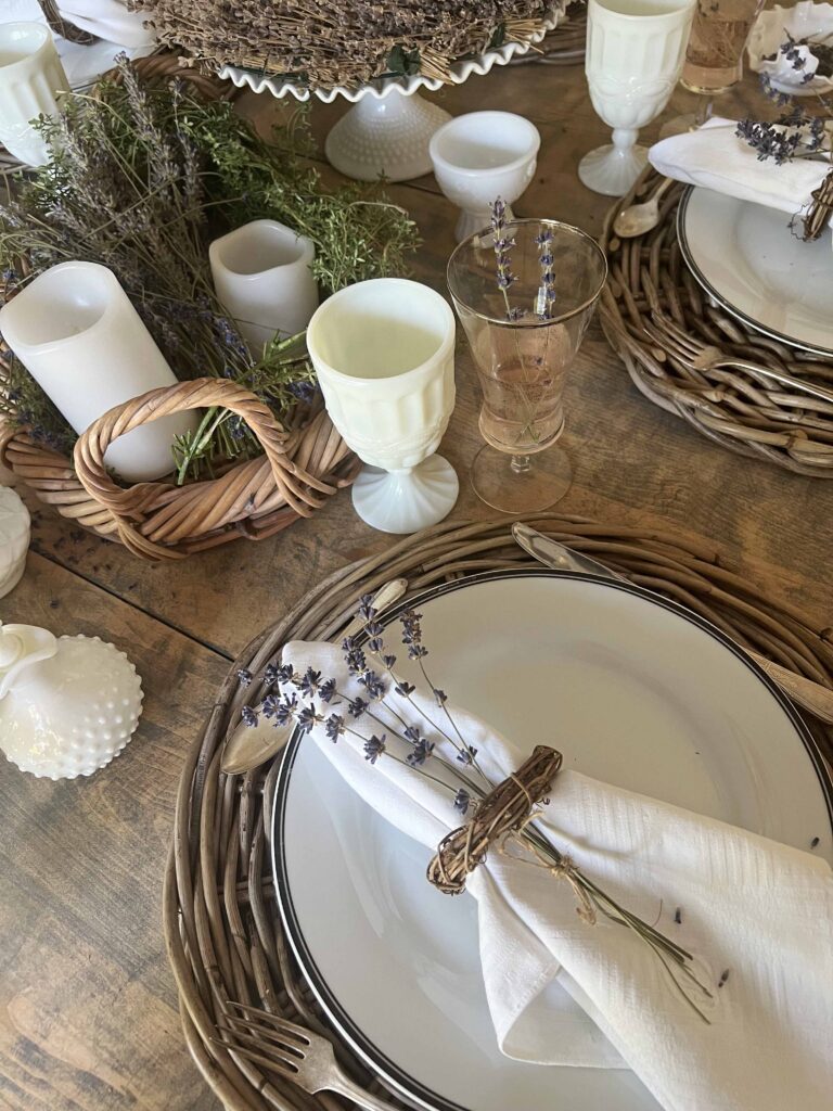rustic lavender table