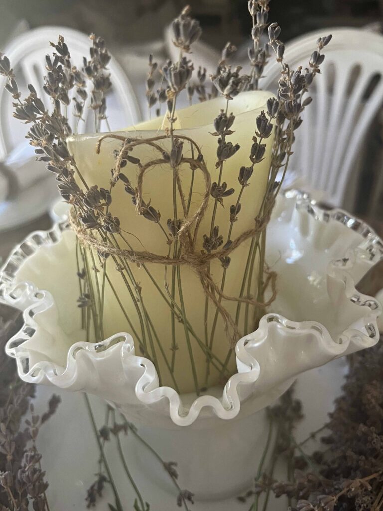 rustic lavender table