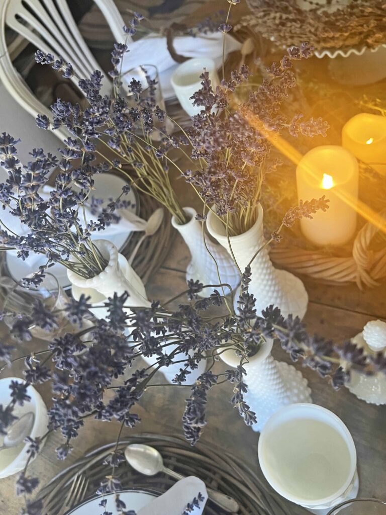 rustic lavender table