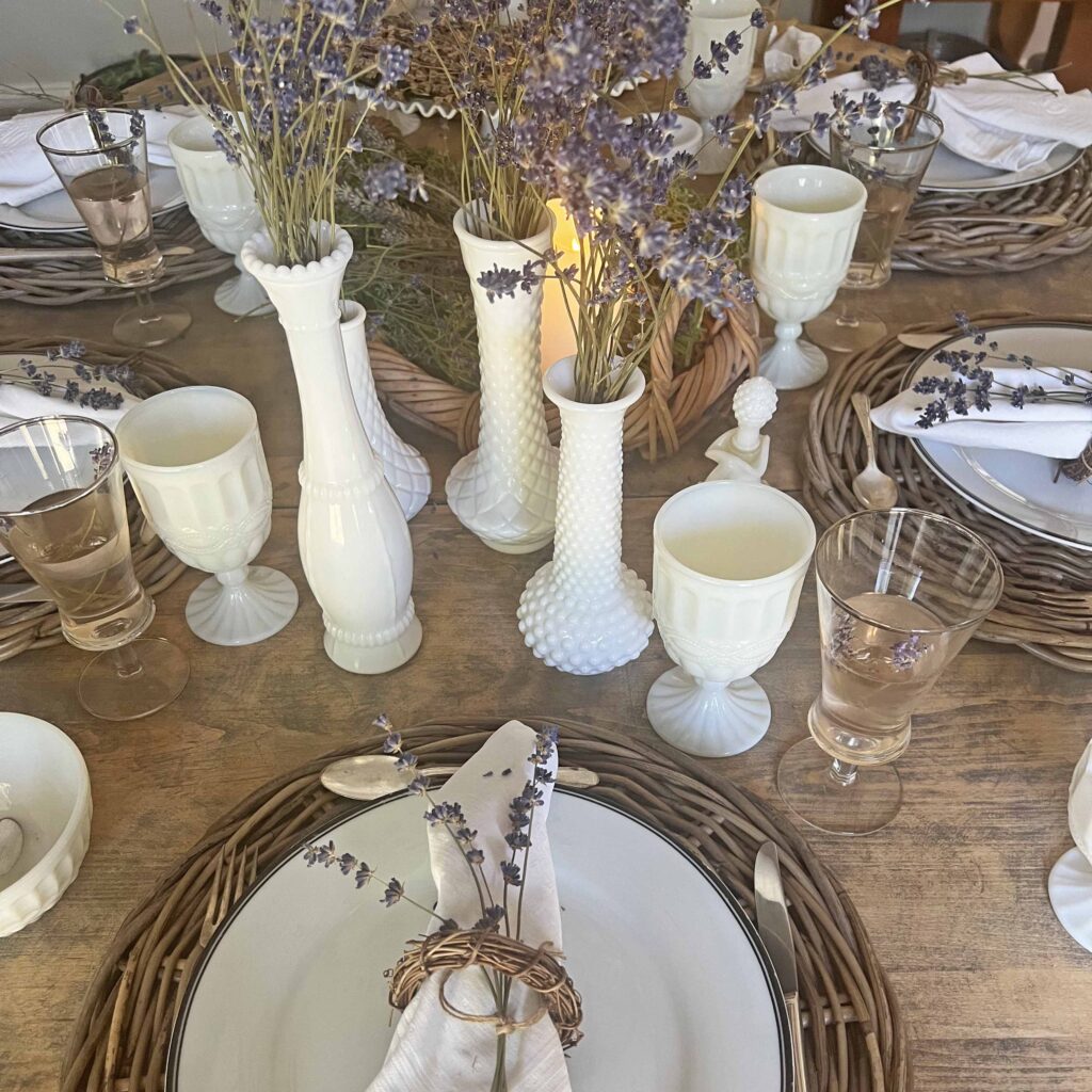 rustic lavender table