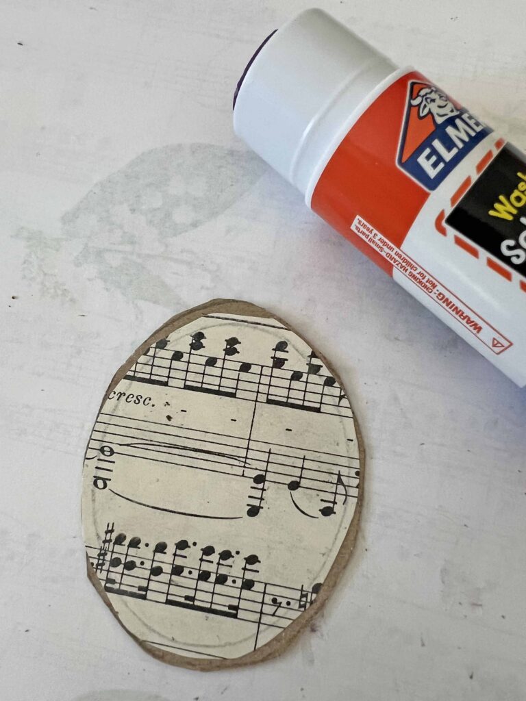 vintage sheet music frame Christmas ornaments DIY