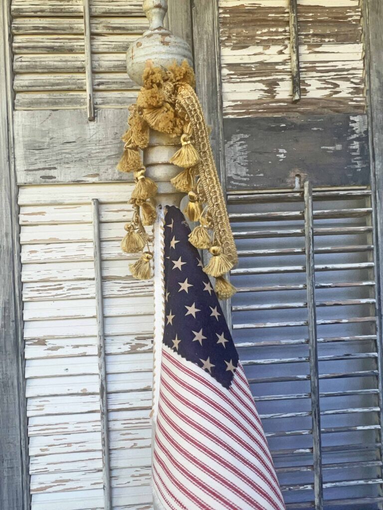 vintage spindle flag DIY