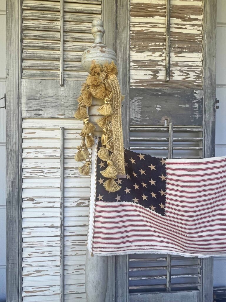 vintage spindle flag DIY