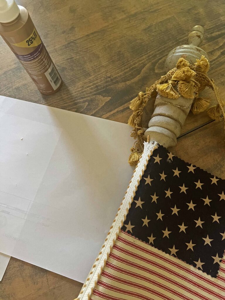 vintage spindle flag DIY