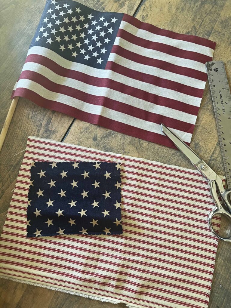 vintage spindle flag DIY