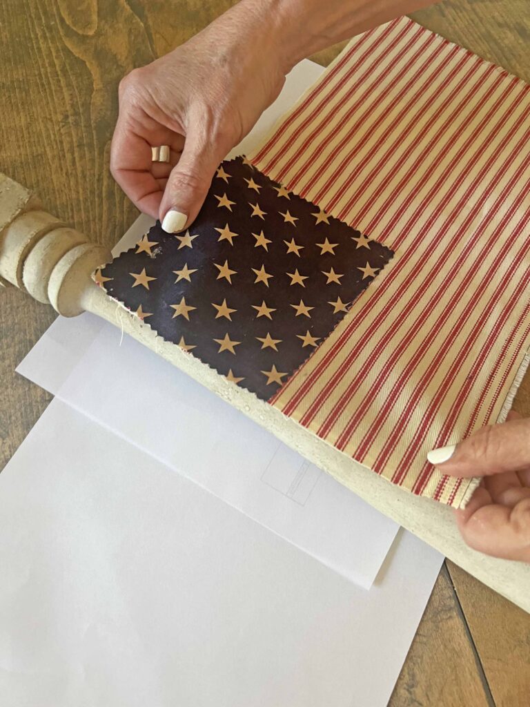 vintage spindle flag DIY