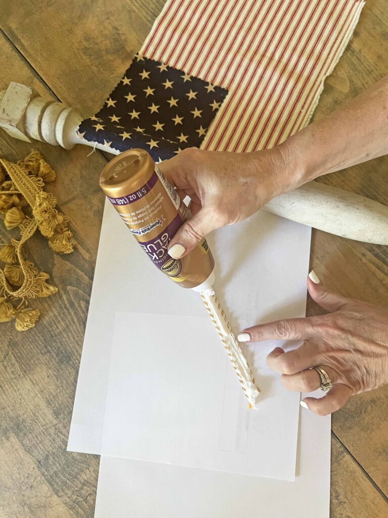 vintage spindle flag DIY