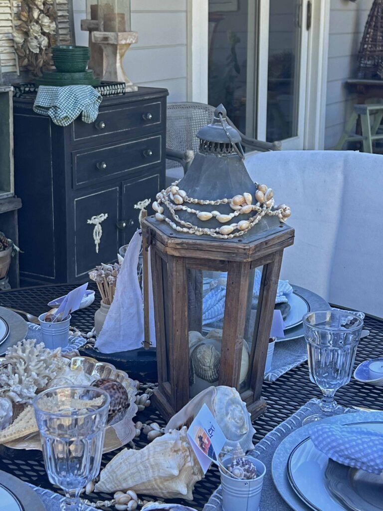 Beach inspired tablescape