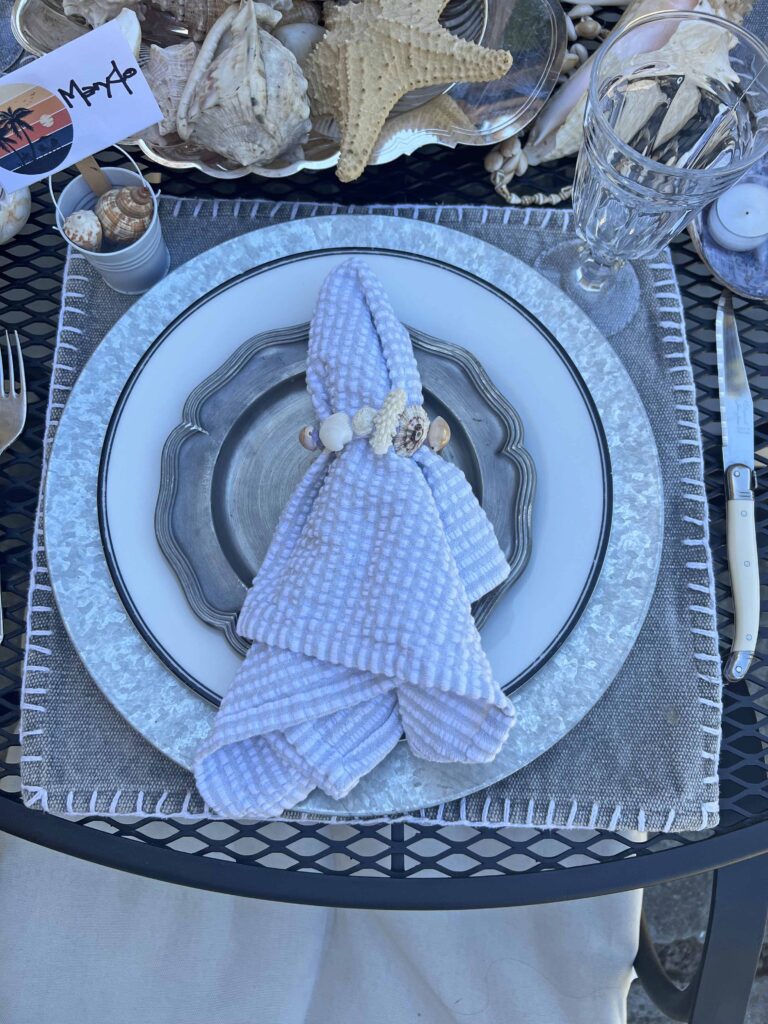 Beach inspired tablescape