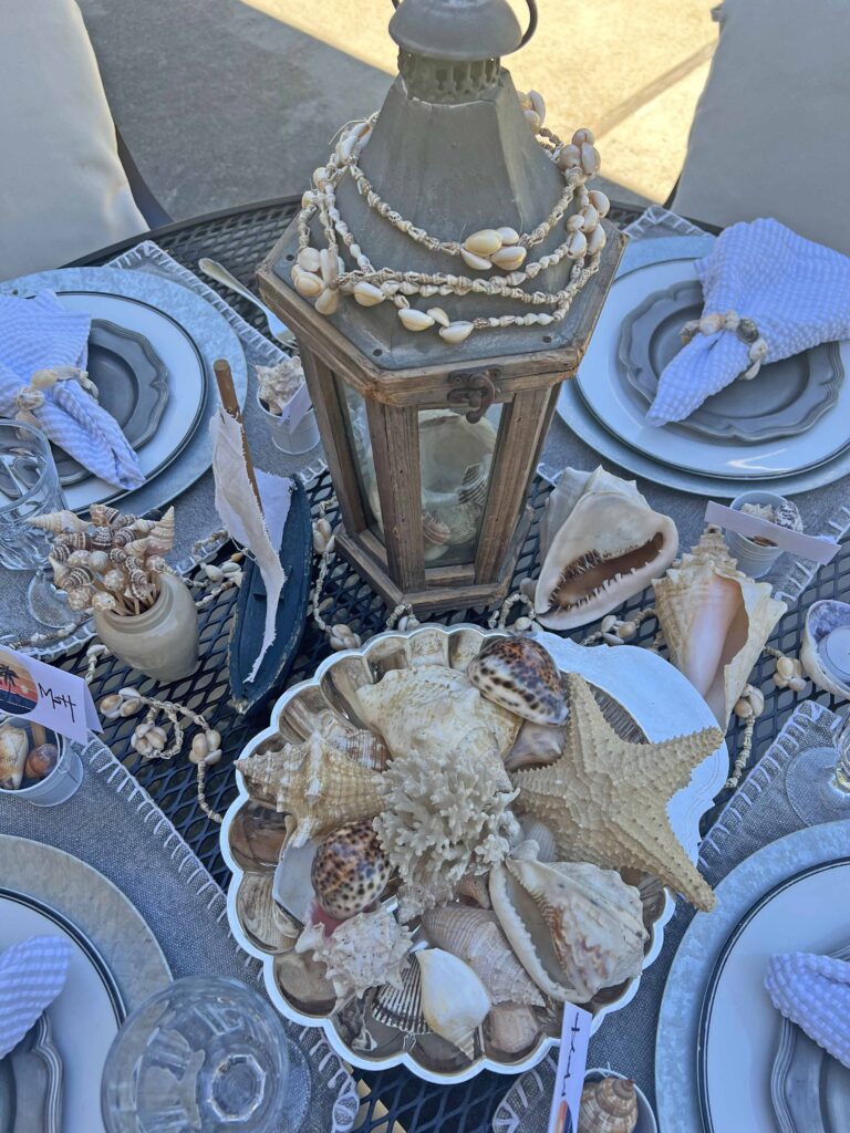 Beach inspired tablescape