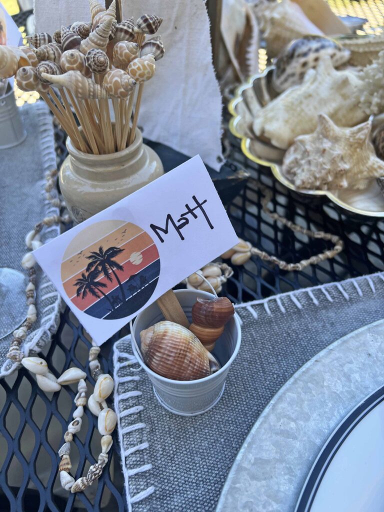 Beach inspired tablescape