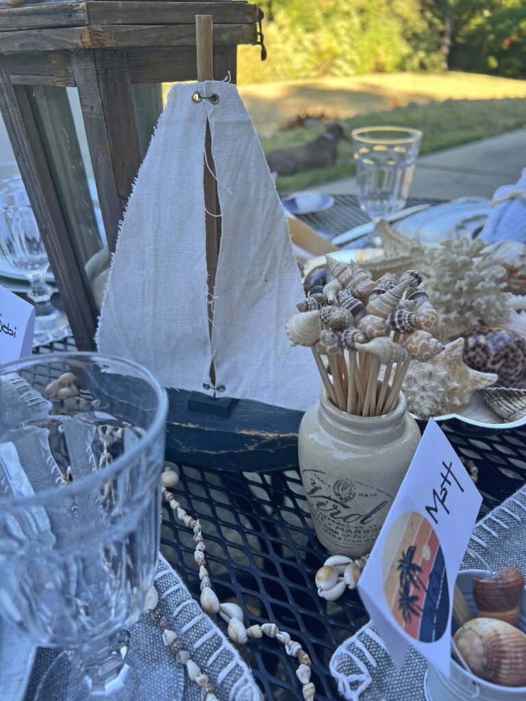 Beach inspired tablescape