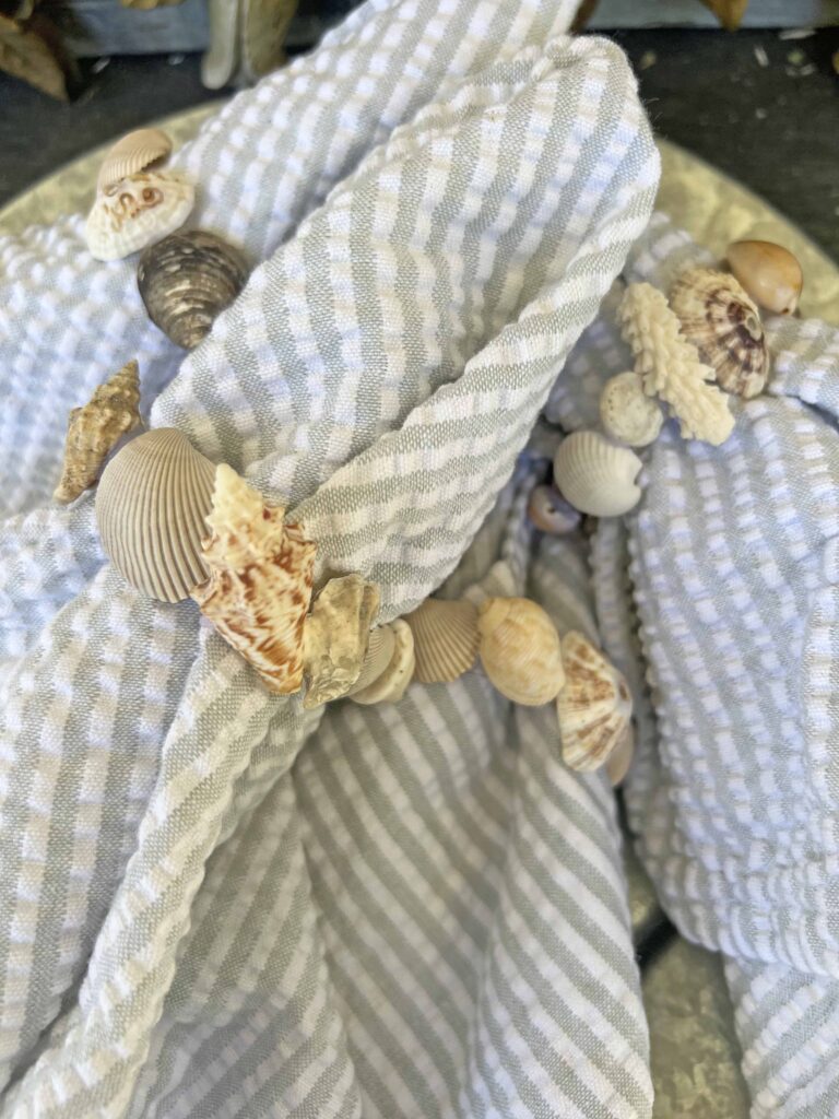 sea shell napkin ring DIY