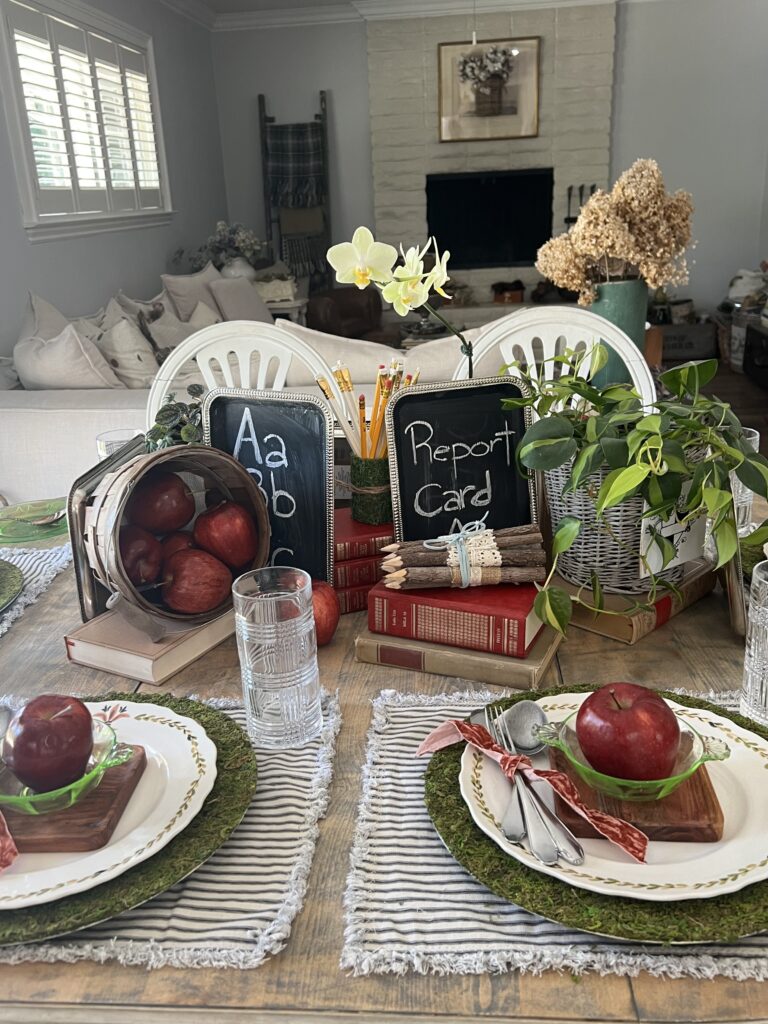 back to school tablescape
