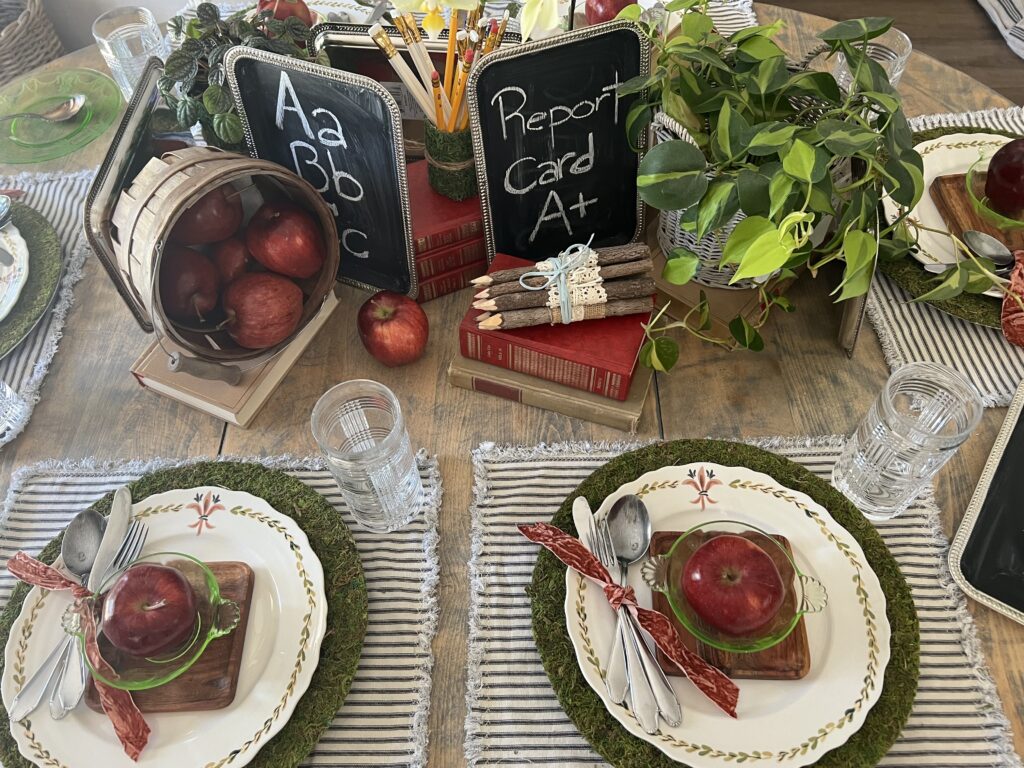 back to school tablescape