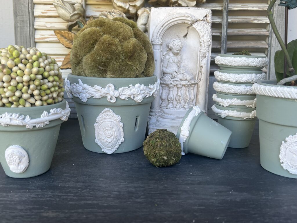 how to create faux green Wedgwood Jasperware Planters