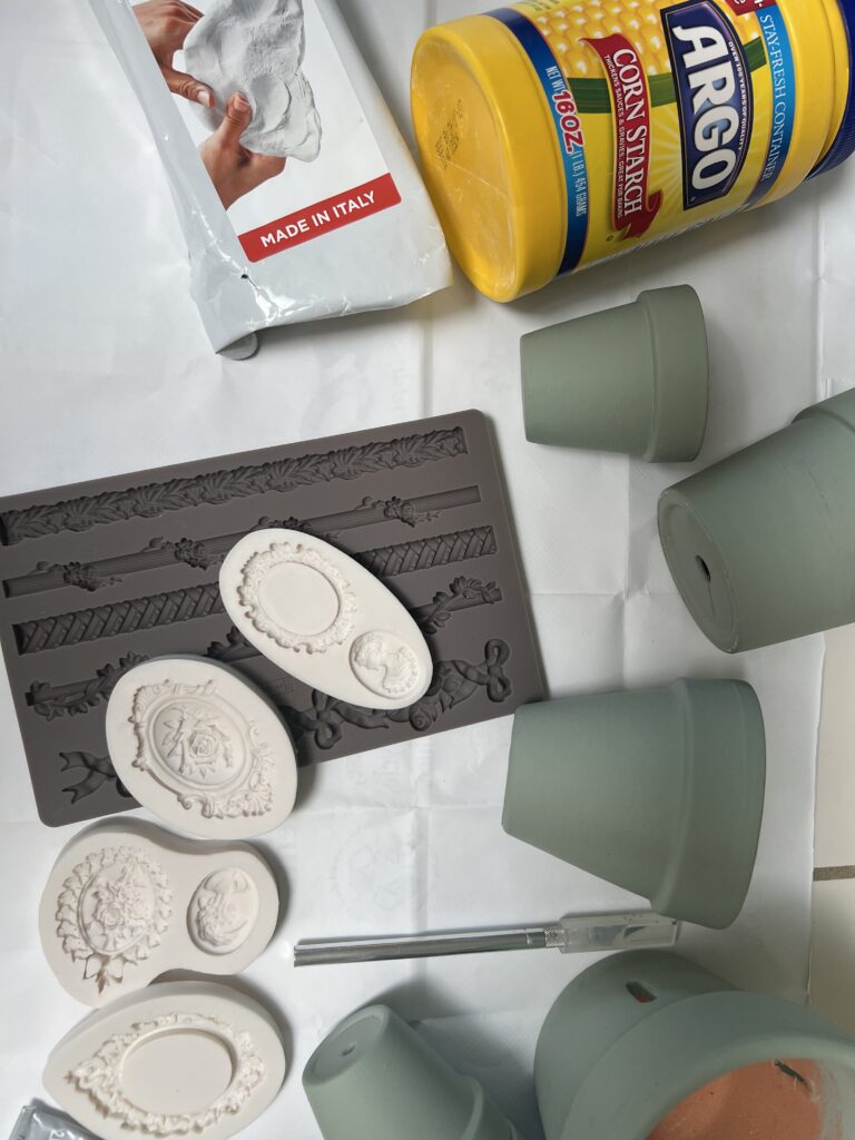 how to create faux green Wedgwood Jasperware Planters