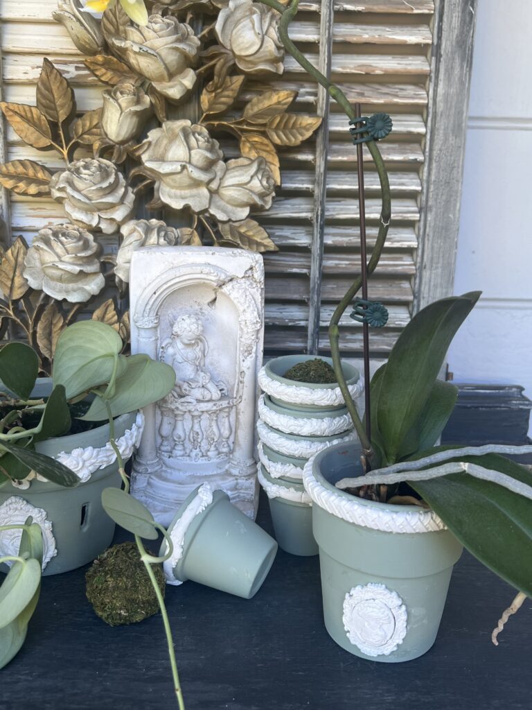 how to create faux green Wedgwood Jasperware Planters