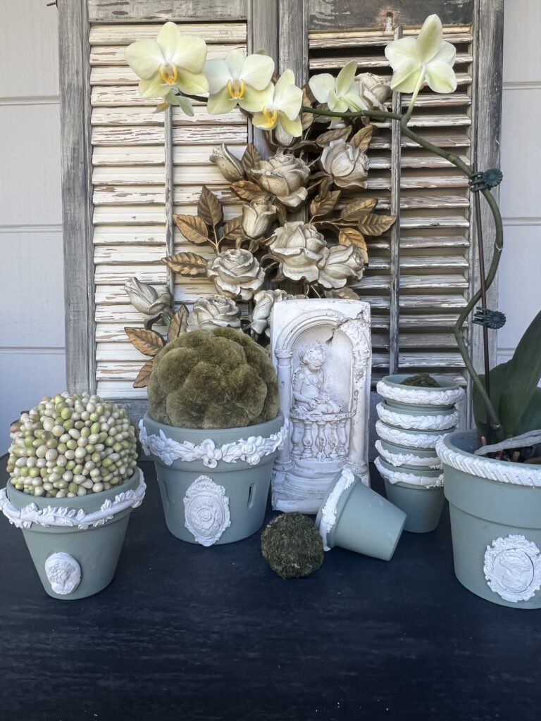 how to create faux green Wedgwood Jasperware Planters