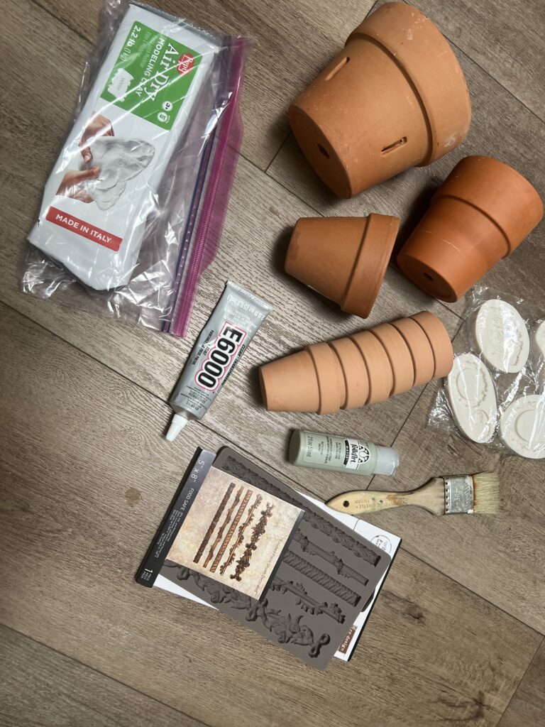 how to create faux green Wedgwood Jasperware Planters