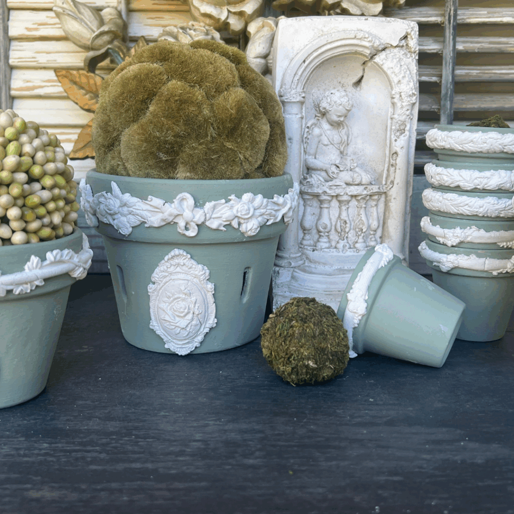 how to create faux green Wedgwood Jasperware Planters