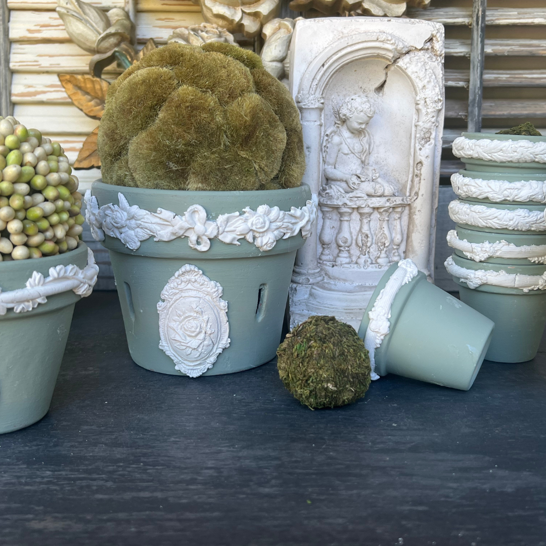 how to create faux green Wedgwood Jasperware Planters