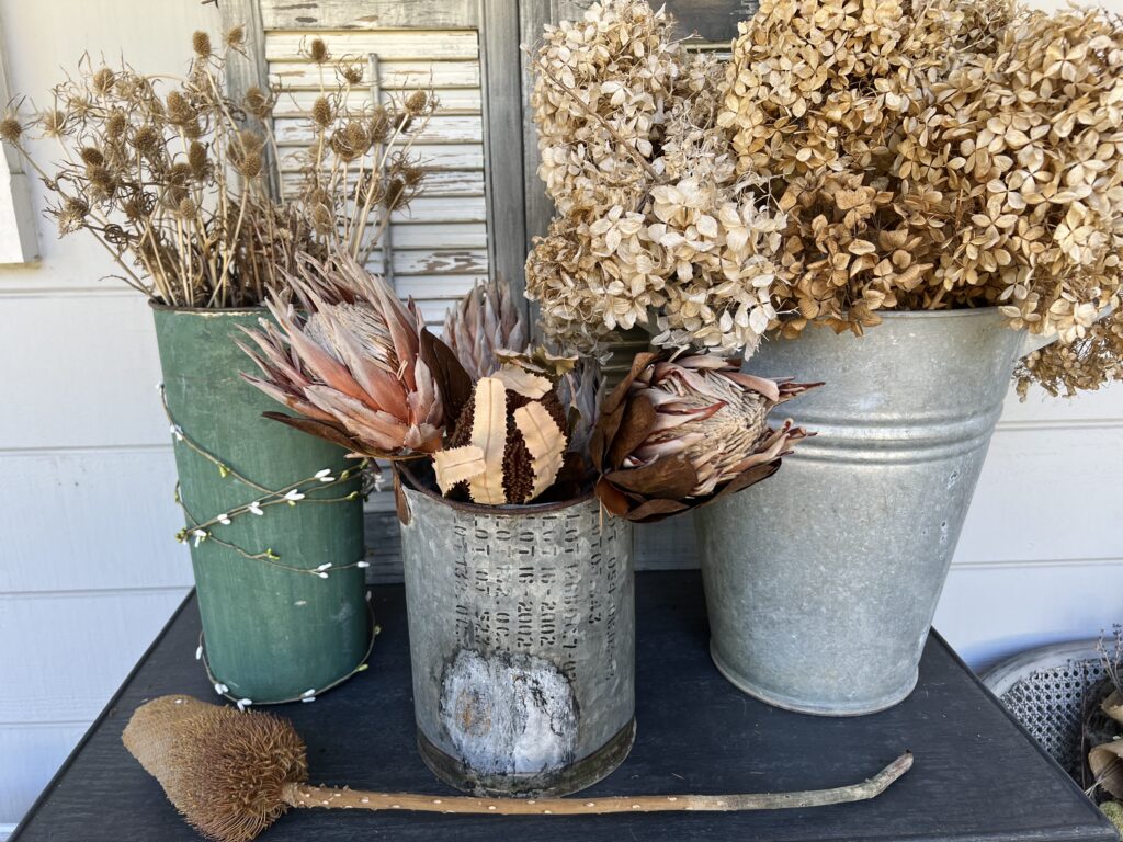 decorating for fall with moody blooms