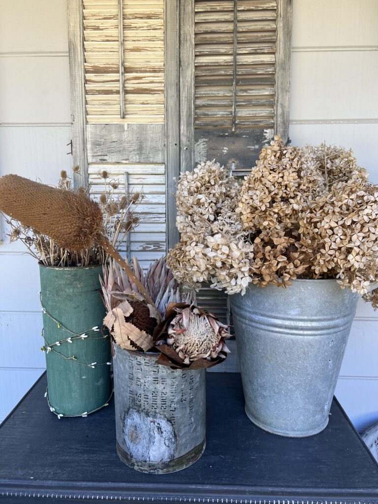 decorating for fall with moody blooms