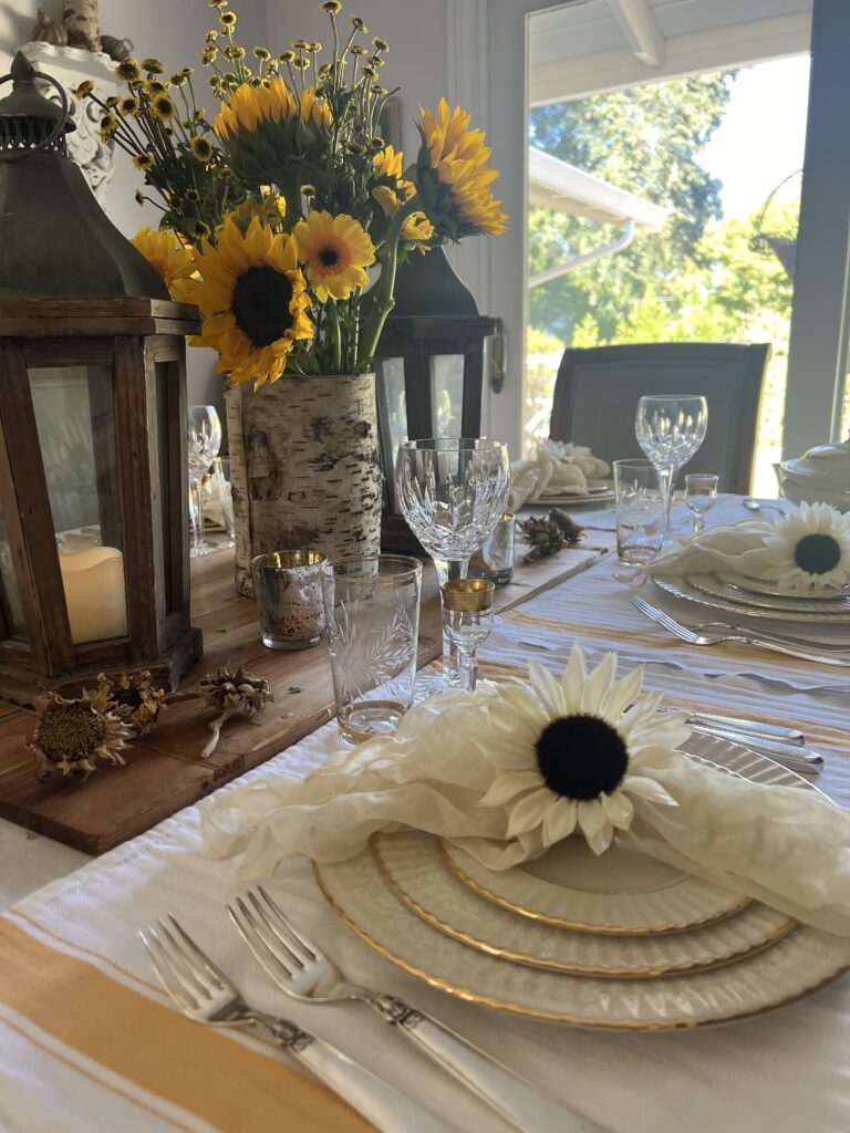 Sunflower Inspired Table Styling with DIY Napkin Rings
