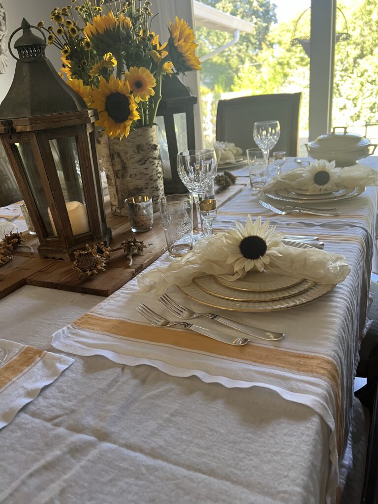 sunflower inspired table
