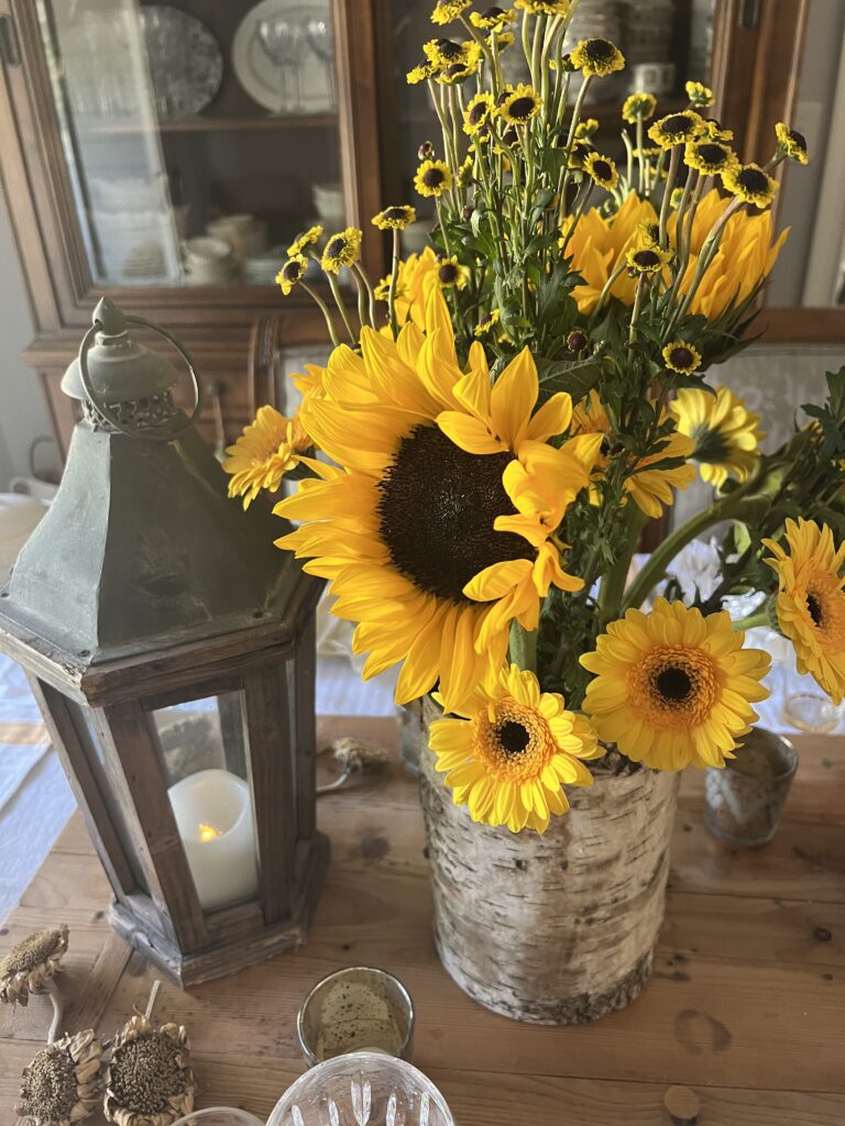 sunflower inspired table