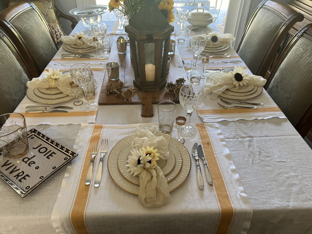 sunflower inspired table