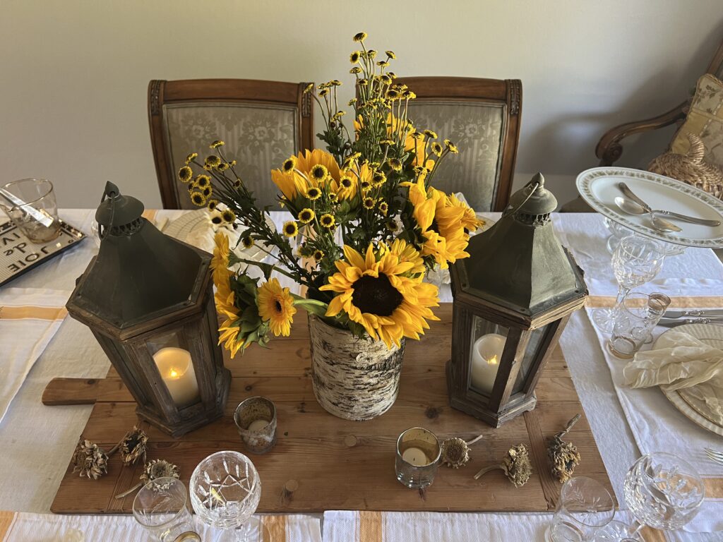 sunflower inspired table