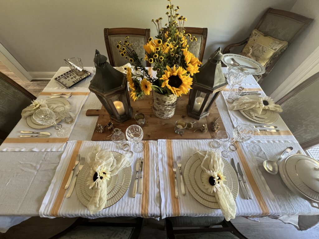 sunflower inspired table