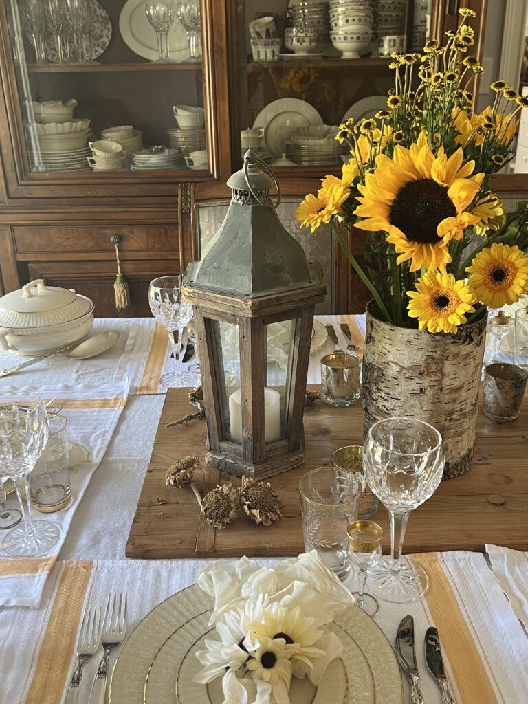 sunflower inspired table