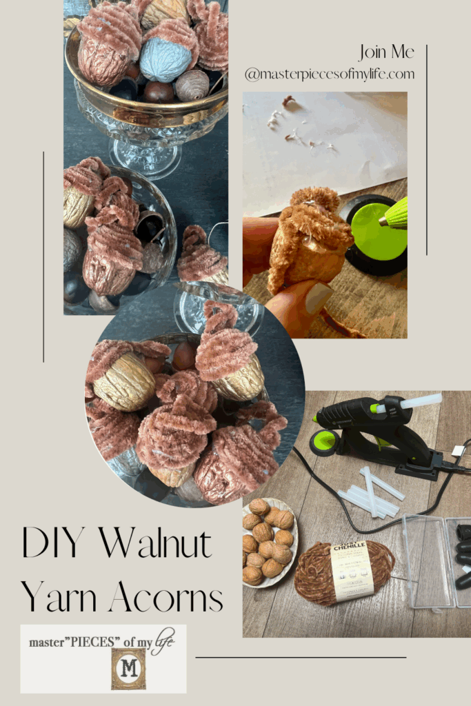 walnut yarn acorn DIY Pinterest
