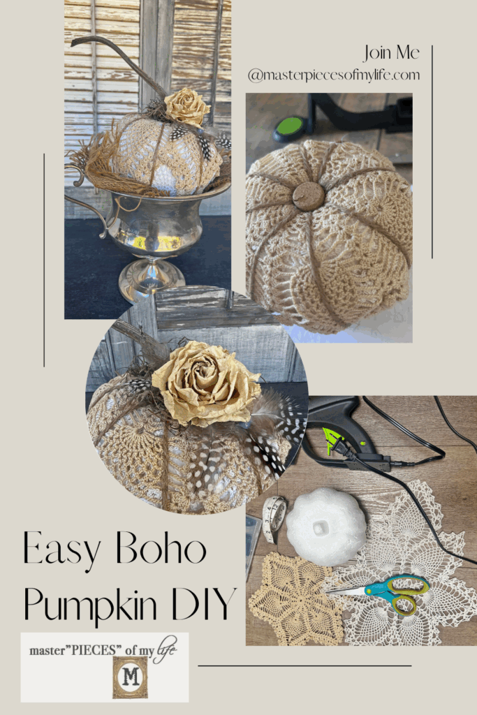 easy boho pumpkin DIY Pinterest