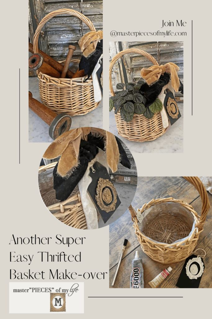 super easy thrifted basket make-over Pinterest