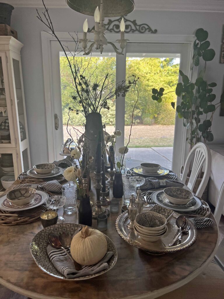 farmhouse halloween table styling