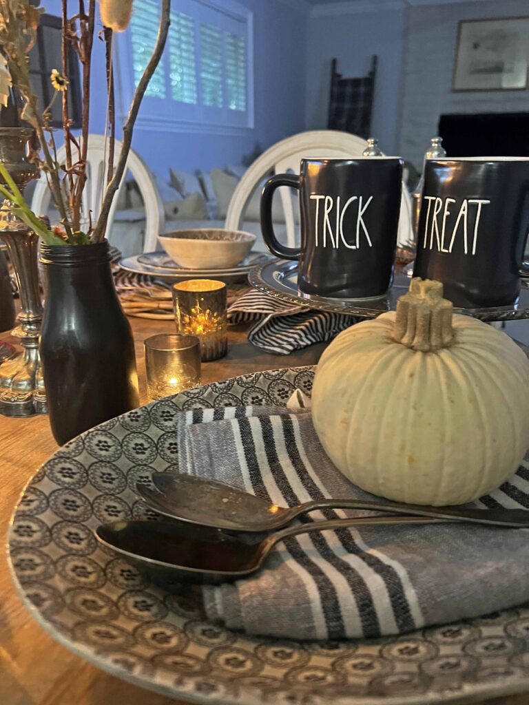 farmhouse halloween table styling