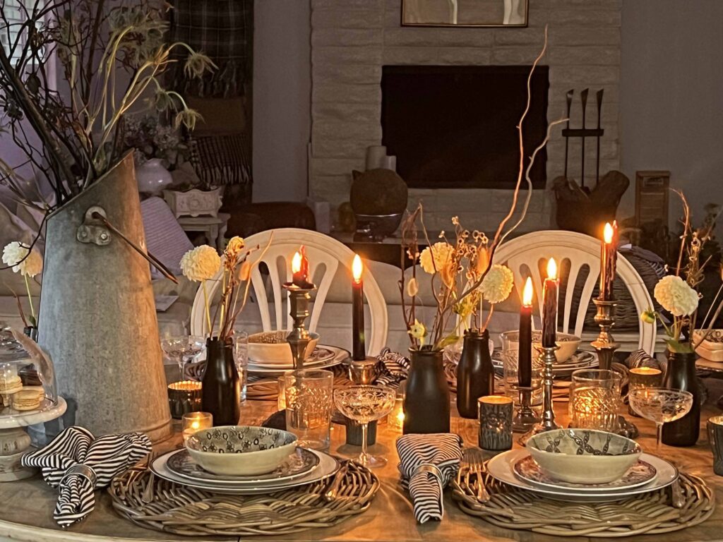 farmhouse halloween table styling