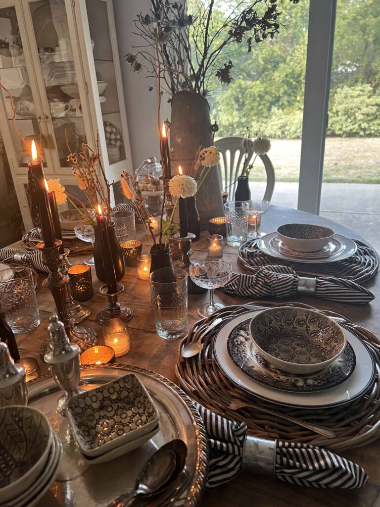 farmhouse halloween table styling