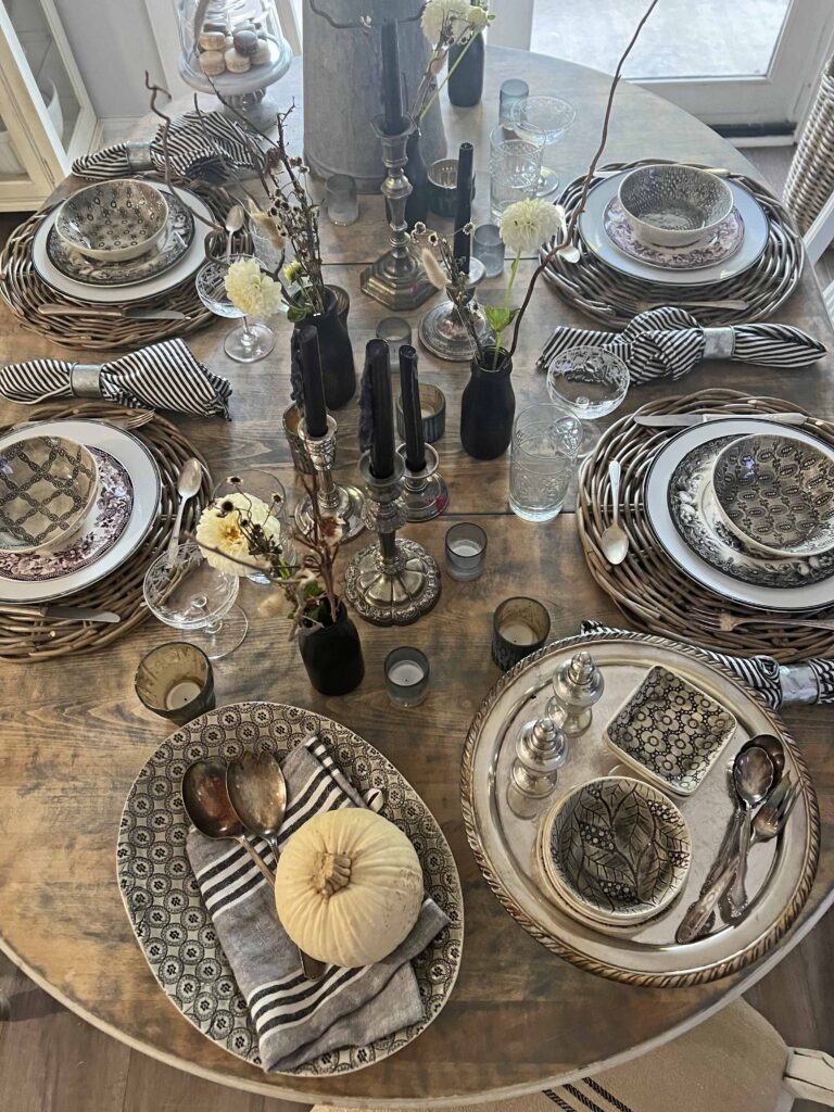 farmhouse halloween table styling
